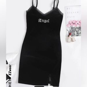 Shein black velvet “Angel” dress